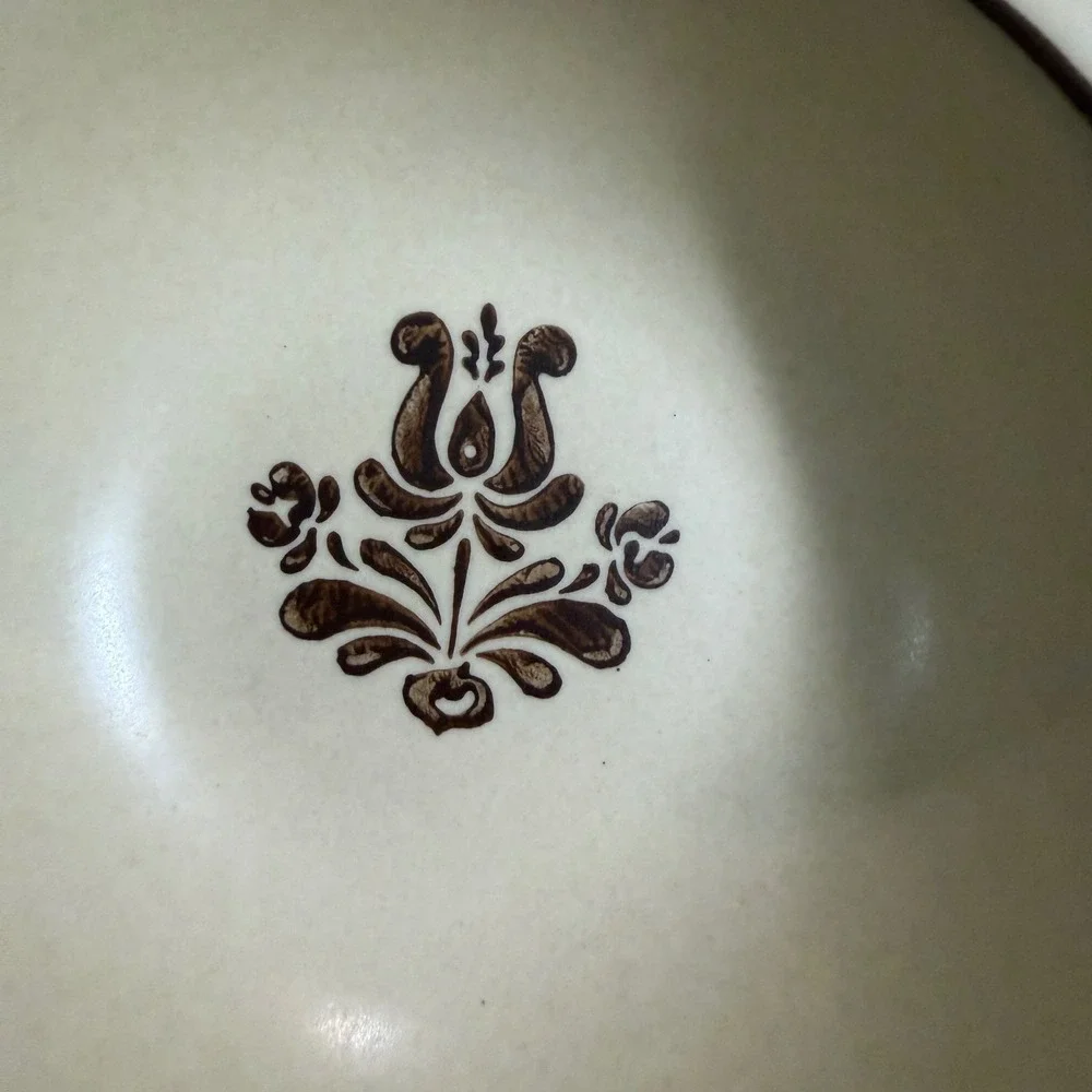 Pfaltzgraff Village Cereal Bowl 6.25in Tan Floral Stoneware Vintage Farmhouse